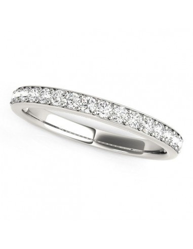 14k White Gold Prong Set Wedding Band with Diamonds (1/3 cttw) chez Cornerstreet bien 