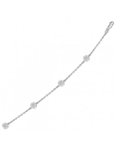 14k White Gold Bracelet with Crystal Studded Ball Stations plus qu'un jeu 