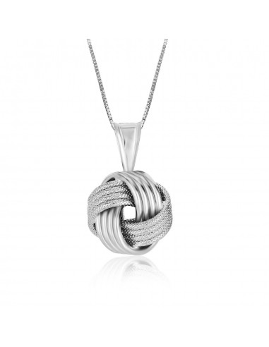 Sterling Silver Pendant with a Ridge Textured Love Knot Design Fin de série