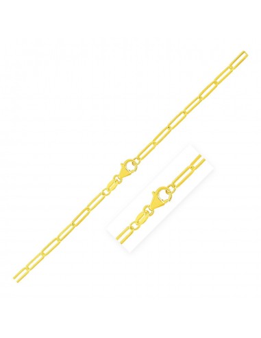 14K Yellow Gold Paperclip Chain (2.5mm) à prix réduit toute l'année