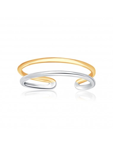 14k Two-Tone Gold Toe Ring with a Fancy Open Wire Style du meilleur 