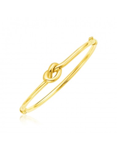 14k Yellow Gold Bangle Bracelet with Polished Knot Comparez et commandez 