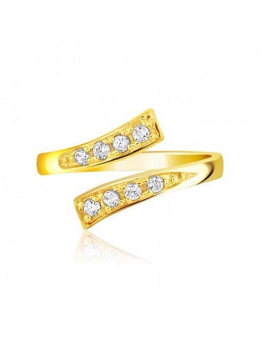 14k Yellow Gold Contemporary Cubic Zirconia Accented Toe Ring l'achat 