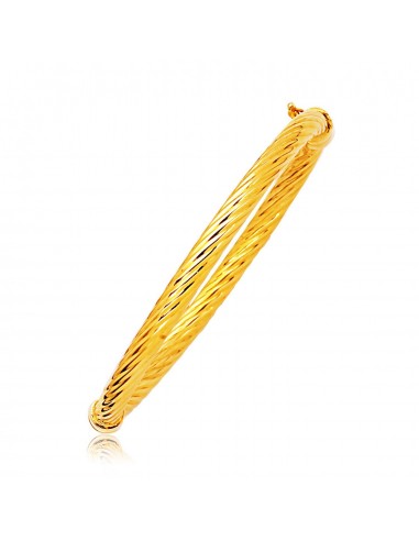 14k Yellow Gold Polished Cable Motif Bangle france