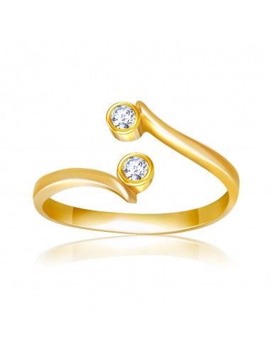 14k Yellow Gold Cubic Zirconia Accented Curve Ended Toe Ring hantent personnes