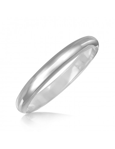 Sterling Silver Dome Style Bangle with Rhodium Plating l'évolution des habitudes 