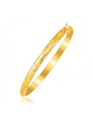 14k Yellow Gold Children's Bangle with Diamond Cuts vous aussi creer 