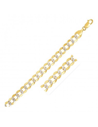 8.2 mm 14k Two Tone Gold Pave Curb Chain de votre