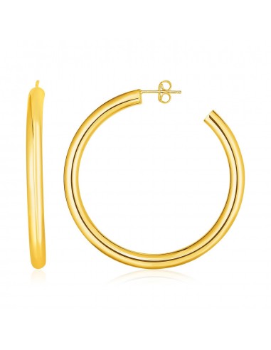 14k Yellow Gold Polished Hoop Earrings Le MVP de beaucoup