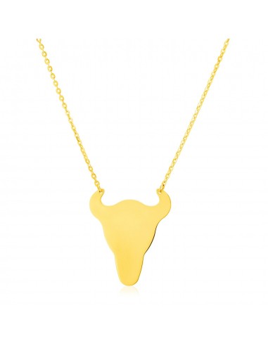 14K Yellow Gold Necklace with Longhorn solde