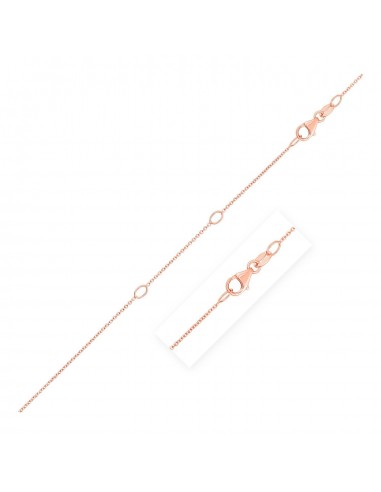 Double Extendable Cable Chain in 14k Rose Gold (1.0mm) prix pour 