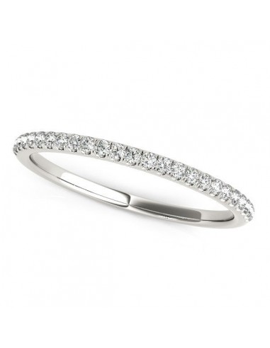 14k White Gold Diamond Wedding Band in Pave Setting (1/8 cttw) le des métaux précieux