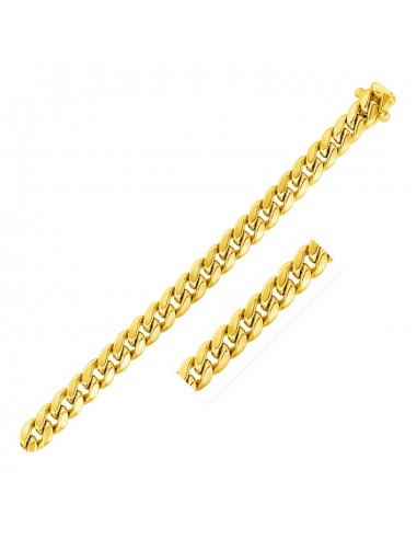 9.15mm 10k Yellow Gold Semi Solid Miami Cuban Chain 2024