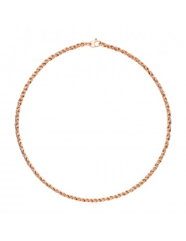 14k Rose Gold 17 inch Braid Link Necklace Les magasins à Paris et en Île-de-France