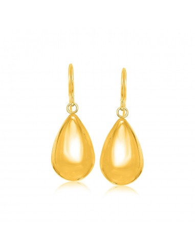 14k Yellow Gold Polished Teardrop Motif Drop Earrings ouvre sa boutique