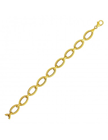 Textured Oval Link Bracelet in 14k Yellow Gold Profitez des Offres !