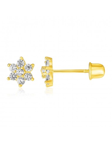 14k Yellow Gold Flower Childrens Earrings 2024