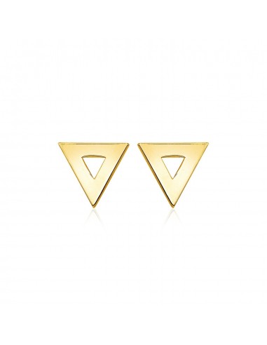 14k Yellow Gold Polished Open Triangle Post Earrings Les magasins à Paris et en Île-de-France