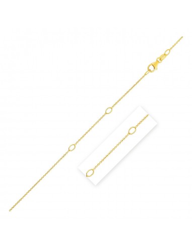 Adjustable Cable Chain in 14k Yellow Gold (1.0mm) paiement sécurisé