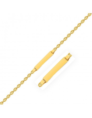 14k Yellow Gold Puffed Mariner Link Children's ID Bracelet acheter en ligne