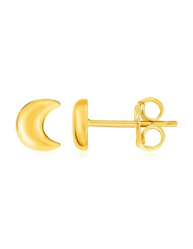 14k Yellow Gold Post Earrings with Moons français