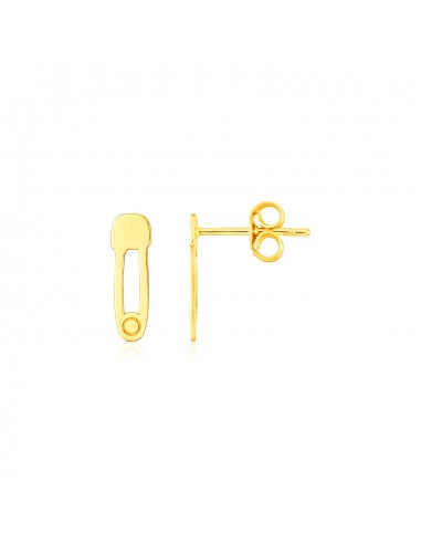 14K Yellow Gold Safety Pin Earrings Economisez 