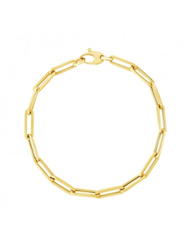 14K Yellow Gold Bold Paperclip Chain Bracelet Faites des économies