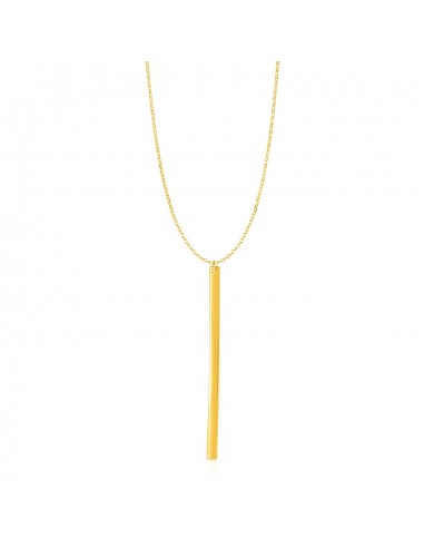 Necklace with Long Bar Pendant in 14k Yellow Gold Comment ça marche