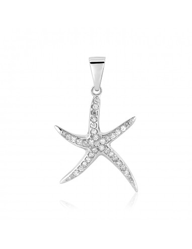 Sterling Silver Starfish Pendant with Cubic Zirconias les ligaments