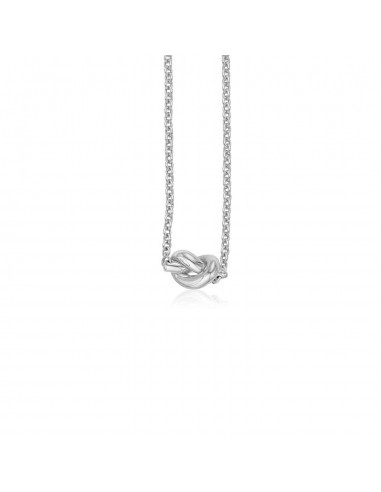 14k White Gold Chain Necklace with Polished Knot Jusqu'à 80% De Réduction