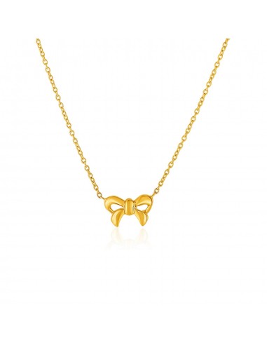 14k Yellow Gold Pendant with Bow Dans la société mordern