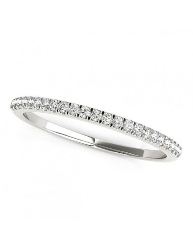 14k White Gold Scallop Style Setting Diamond Wedding Band (1/8 cttw) prix pour 