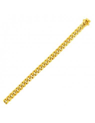 6.1mm 14k Yellow Gold Semi Solid Miami Cuban Bracelet en linge