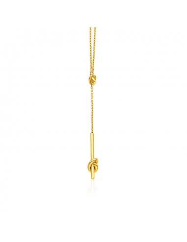 14k Yellow Gold Lariat Necklace with Knots Livraison rapide