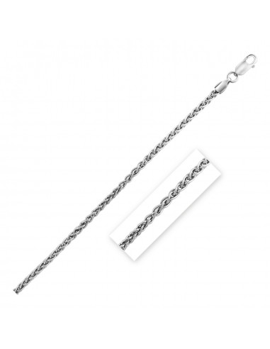 Sterling Silver Rhodium Plated Wheat Chain 2.6mm online