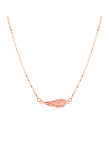 14K Rose Gold Angel Wing Necklace Jusqu'à 80% De Réduction