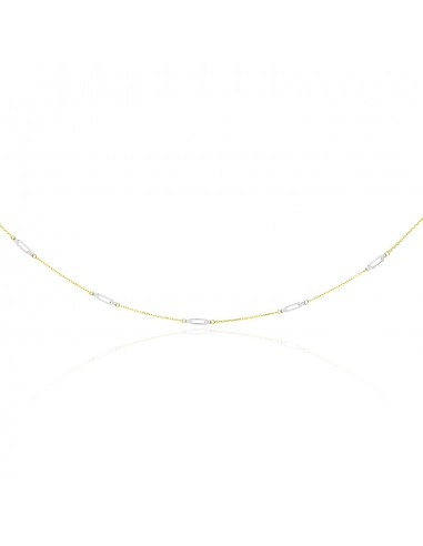 14k Two-Tone Gold Long Open Oval Station Chain Necklace en ligne