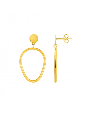 Shiny Pear Shaped Drop Earrings in 14k Yellow Gold l'évolution des habitudes 