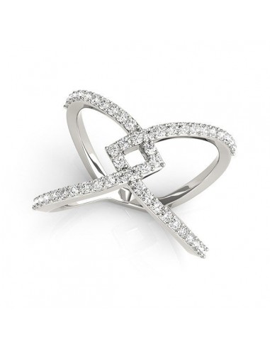 14k White Gold Fancy Entwined Design Diamond Ring (1/2 cttw) les ctes