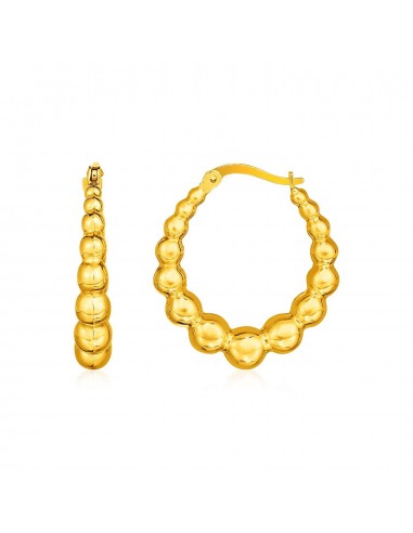 14k Yellow Gold Graduated Sphere Hoop Earrings de l' environnement