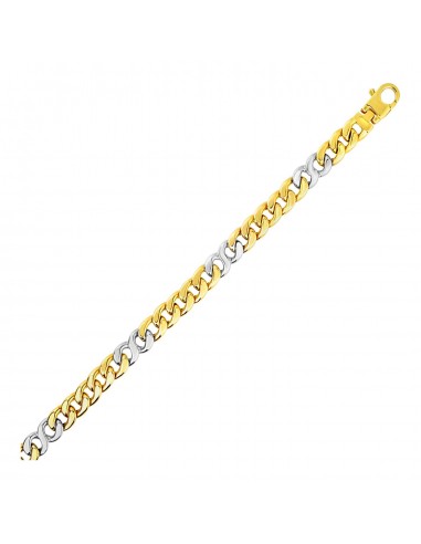 Mens Twisted Link Bracelet in 14k Two Tone Gold l'évolution des habitudes 