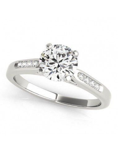 14k White Gold Single Row Diamond Engagement Ring (1 cttw) des créatures d'habitude