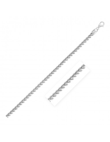 Sterling Silver Rhodium Plated Round Franco Chain 4.6mm acheter