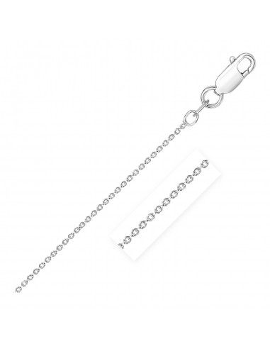 Sterling Silver Rhodium Plated Round Cable Chain 2.6 mm destockage