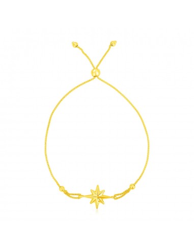 14k Yellow Gold Adjustable Bracelet with Star Les magasins à Paris et en Île-de-France