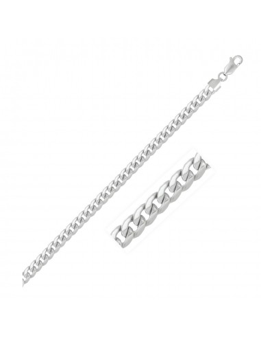 5.5mm 14k White Gold Miami Cuban Semi Solid Bracelet chez Cornerstreet bien 