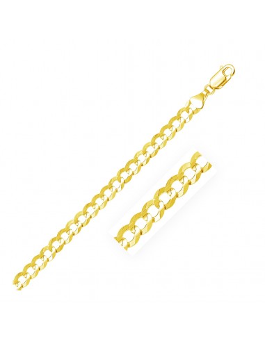 7.0mm 10k Yellow Gold Curb Bracelet Fin de série