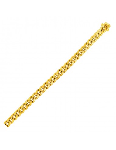 6.15mm 10k Yellow Gold Semi Solid Miami Cuban Chain Comparez plus de prix