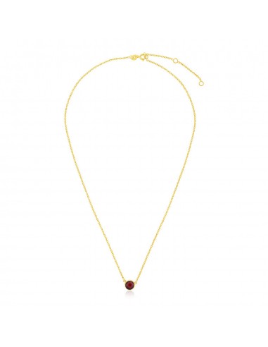 14k Yellow Gold 17 inch Necklace with Round Garnet Comparez et commandez 