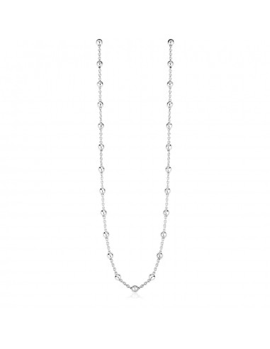 Sterling Silver Station Necklace with Polished Beads acheter